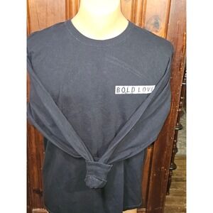 Bold Love Graphic Long Sleeve T-shirt Artsy Back Print Crew Neck Top